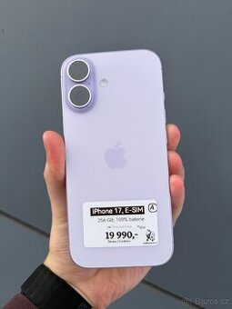 iPhone 17 - 256GB - 100% BAT - Levandulová - 12M ZÁRUKA