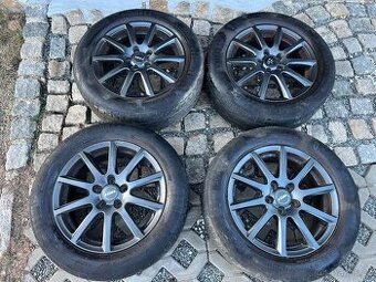 4x zachovalé alu disky 5x108 R16, letní pneu