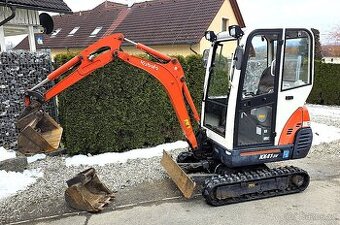 Minibagr Kubota, TOP STAV, 2 lžíce, rozšiřovací,rychloupínák