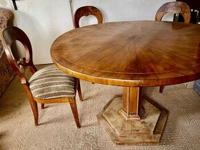 Starožitný stůl biedermaier + 3 židle