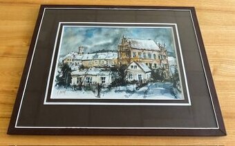 Obraz Karel Vondráček, Malá Skalice, akvarel 37x29