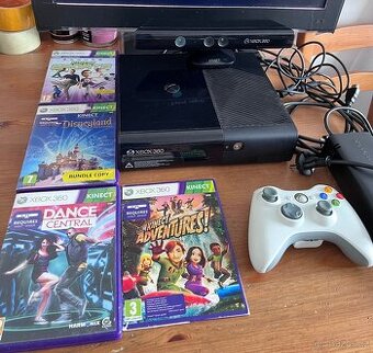 Xbox 360 E + příslušenství a kinect hry