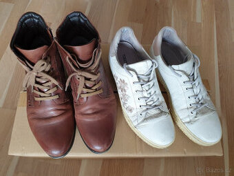 Dámské kožené kotníkové boty a sneakers tenisky 40/41