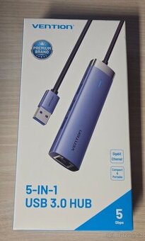 Vention 5-in-1,USB 3.0,RJ45 Ethernet,3xUSB 3,USB-C,HUB,dock