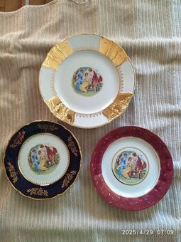 Nabízím tři porcelánové talíře s moto Tři Grácie