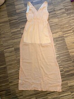 Dlouhé světle oranžové šaty vel.S