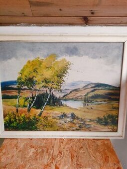 Originál obraz letní krajina před bouřkou