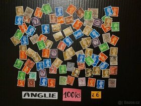 poštovní známky / ANGLIE  č.6  100ks
