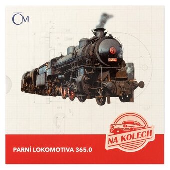 STŘÍBRNÁ MINCE NA KOLECH - PARNÍ LOKOMOTIVA 365.0 PROOF