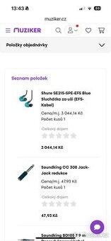 Sluchátka SHURE SE215