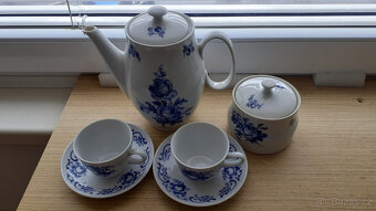 Modrá růže, hrnečky, vázičky, skleničky