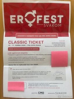 Prodám 2 poukazy - vstupenky na erotický festival