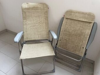 2 NOVE polohovací zahradní židle