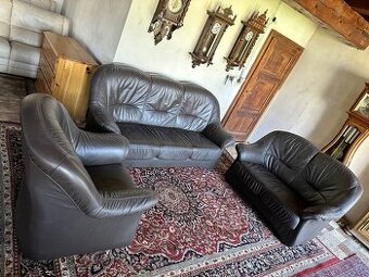 Luxusní kožená sedací souprava 3+2+1, 4376