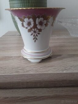 Art deco vaza-ceska malirna, rucni malba I plasticke zl.