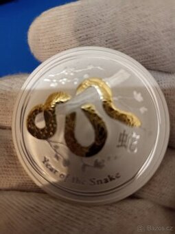 LUNAR YEAR OF THE SNAKE 2013 SILVER GILDED EDITION 1OZ