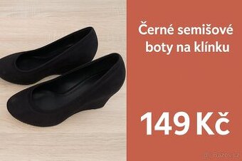 Dámské semišové lodičky na klínku – vel. 40 – málo nošené