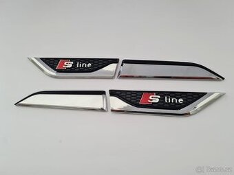 Bočné krídelká nálepky na blatník pre AUDI S-Line.