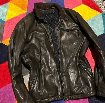 LATINI PÁNSKÁ CELOKOŽENÁ BUNDA-KOŽÁRNA-100% LEATHER 52- L