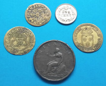 Soubor starých mincí a mincovních žetonů - 1