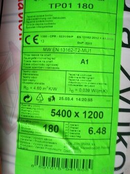 Izolační zateplovací vata 180 mm