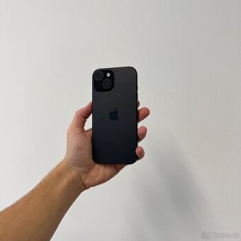 APPLE IPHONE 15 128GB-ČERNÝ 99% BATERIE,ZÁRUKA