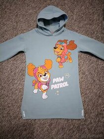Dívčí mikinové šaty Tlapková patrola vel. 134, delší mikina