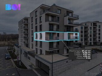 Pronájem bytu 3+kk, 87 m² s parkovacím místem a lodžií 23 m²