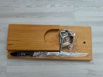 Stojánek na krájení šunky a nůž - nové, nepoužité