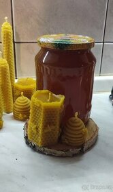 Domácí včelí med, propolis, svíčky z čistého včelího vosku,