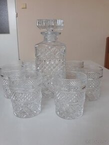 Karafa z litého skla + 6x sklenice