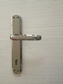 Dveřní klika / kování, stříbrná lesk, rozteč 90mm /13ks