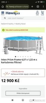 Intex Prism Frame 4,57 x 1,22 m s kartušovou filtrací