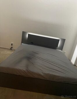 Postel s LED osvětlením FINO - grafitová, 180x200 cm