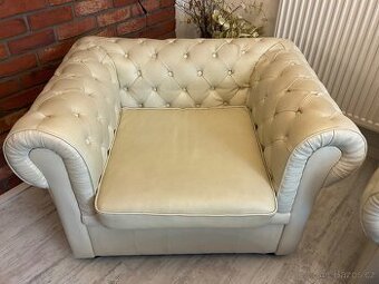 Křeslo Chesterfield kožené