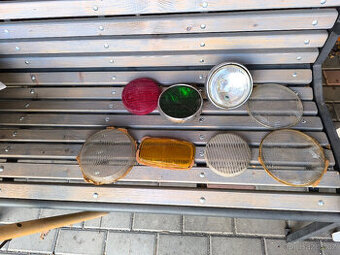 Staré kryty světel skleněné mix Pal,veterán,motorka,parabola