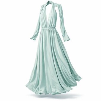 Dlouhé mintové šaty – vel. XL (nové, nepoužité)