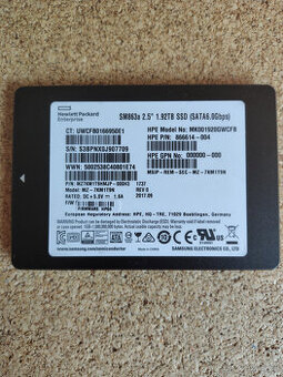 Enterprise SSD 1,92TB Samsung/HP SM863a 2.5" SATA nový