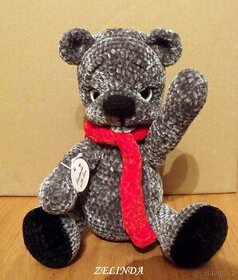 MEDVÍDEK STŘÍBRO-ŠEDÝ 28 cm