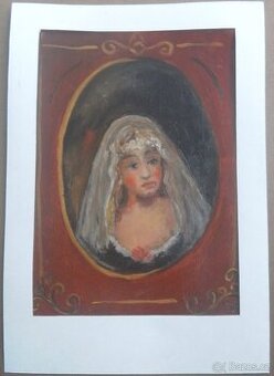 Dívka v závoji s růží.