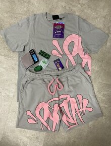 SynaWorld Short Set - Grey/Pink