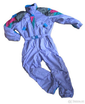 Vintage 90s lila dámská color block kombinéza