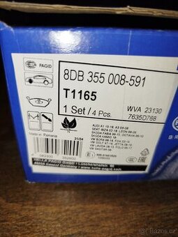 brzdové destičky, kotoučová brzda HELLA 8DB 355 008-591