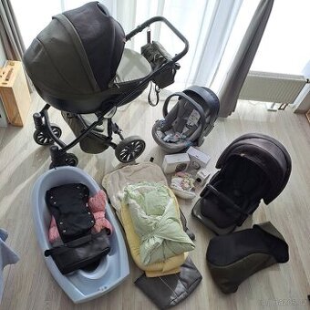 Kočárek ANEX 2v1 + CYBEX autosedačka + doplňky – komplet
