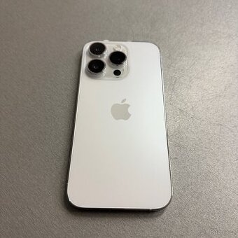 iPhone 14 Pro 128GB silver, pěkný stav, 12 měsíců záruka