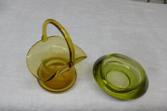 Košik + Popelnik Hutní Barvené Sklo