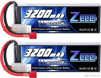 Baterie Zeee 3S LiPo 3200mAh 11,1V 50C,T konektor-2ks