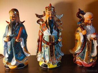 3 čínske sochy porcelán