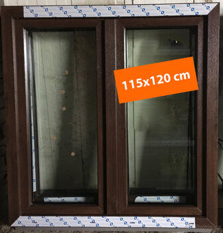 Ořech okno 115x120 dvoukřídlé