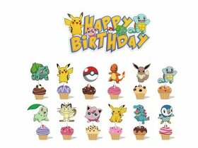 Dekorace na dort s různým motivem Pokémon